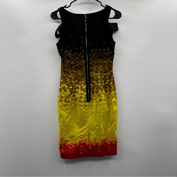 Karen Millen Black Ombre Colorful Block Print Sleeveless Mini Dress Size 4 - Picture 4 of 9